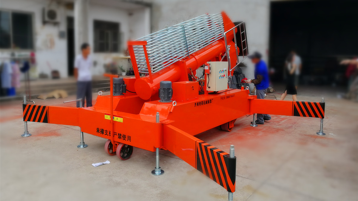 广州客户订购鑫坤宇升高30米套缸式升降机